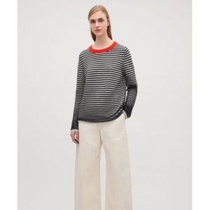 NWT: COS striped fine-knit top